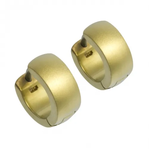 D-Shape Titanium Yellow Cuff Hoop Earrings